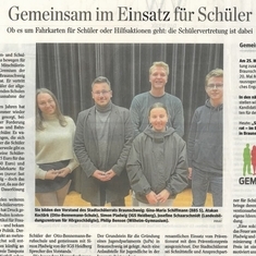 Zeitungsartikel über unsere Schülersprecherin